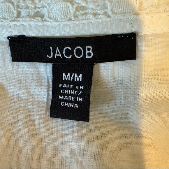 Jacob Elegant White Lace Sleeveless Top Blouse Peter Pan Collar - Picture 8 of 9